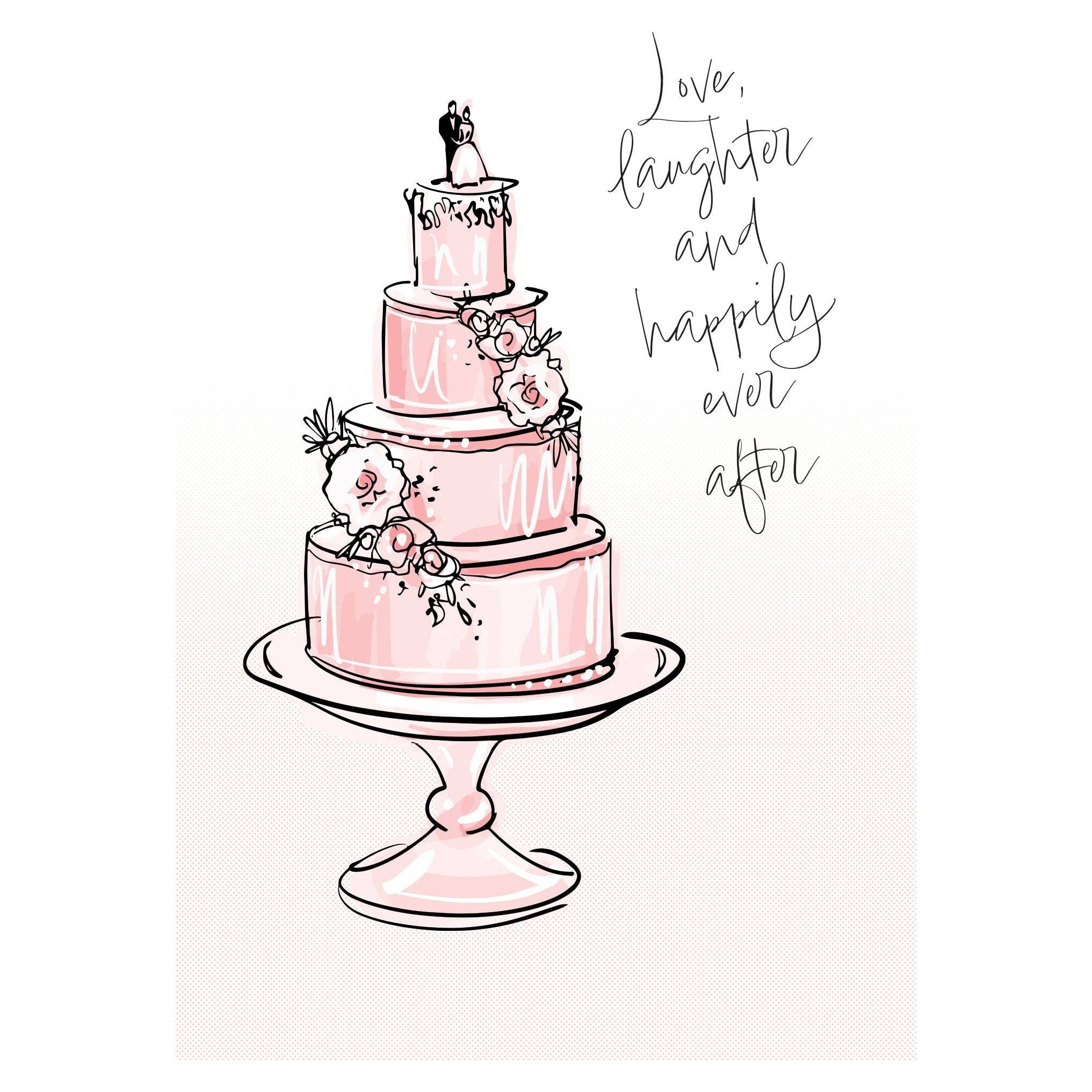 Pictura Ever After Cake Wedding Card featuring a romantic cake design, ideal for celebrating weddings with elegant greeting cards